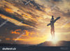 Jesus Christ Crusifix Cross Over Sunset Background