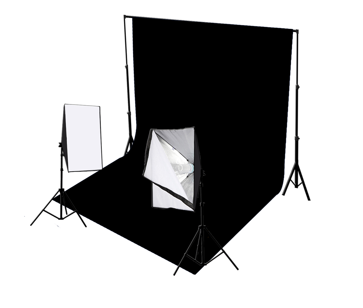 Photo Softbox Lighting and black backrop