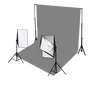 Photo softbox lights with gray backdrop