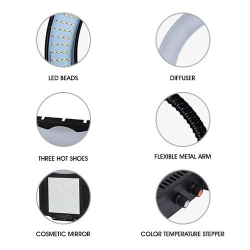 Studio Photography Makeup Dimmable 18 Inch (90w) Led Circle Ring Light lamp (For Live Videos)