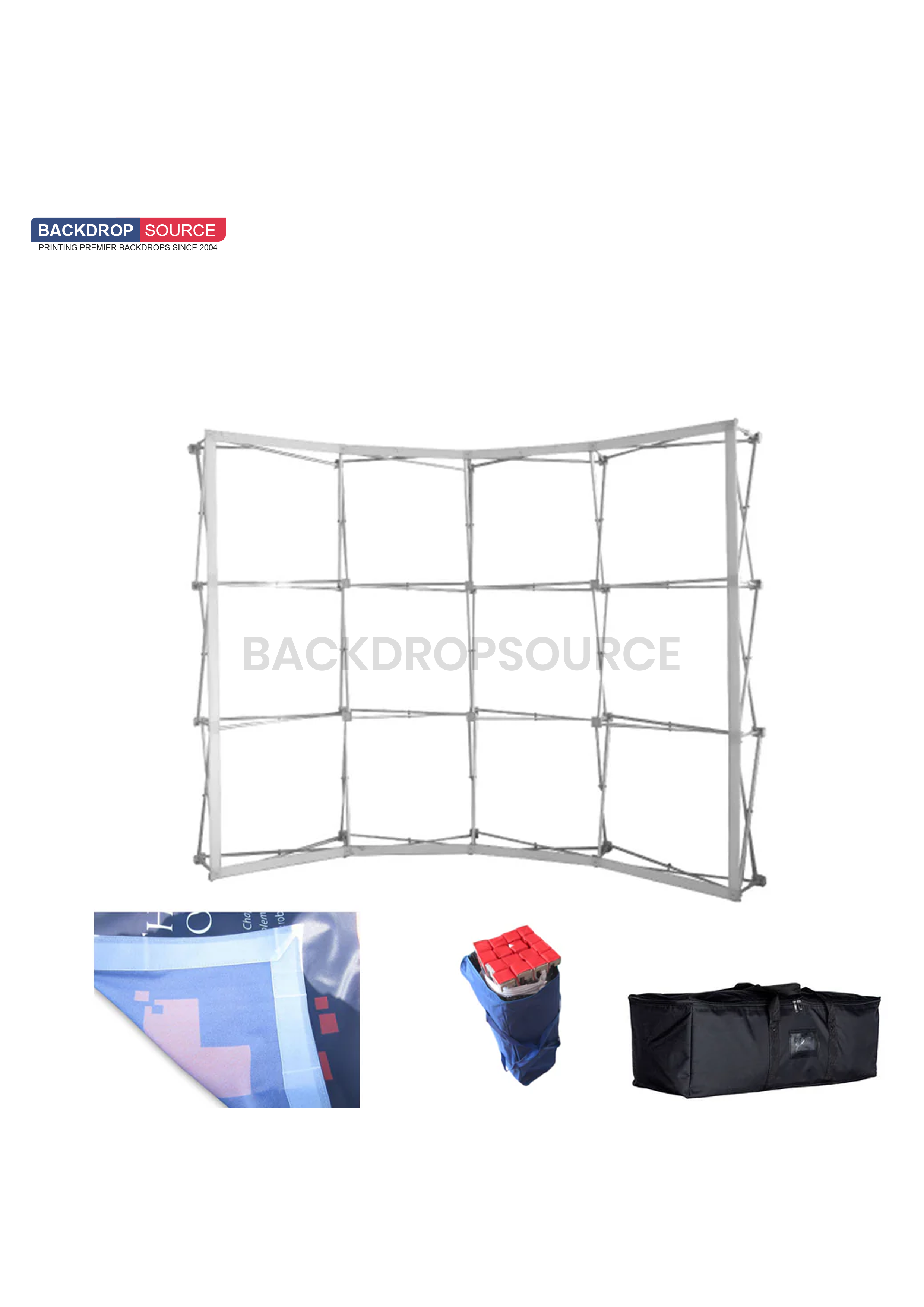 Fabric Pop Up Curved Display for Exhibitions