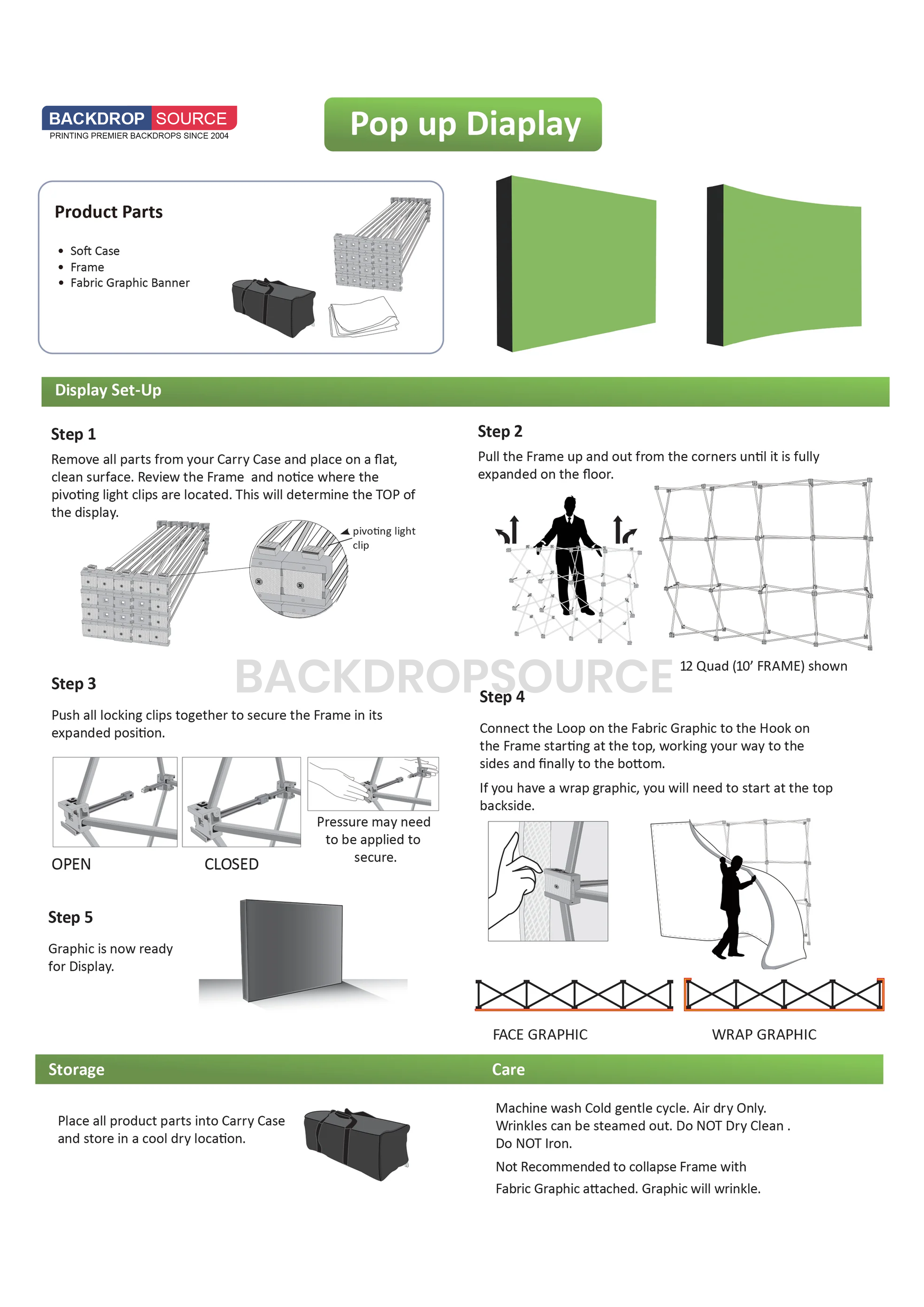 Fabric Pop Up Straight Display for all Exhibitions