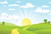 The Road in Green Field Backdrop