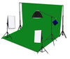 3 Head 750W Continuous Softbox Studio Lighting With Studio Backdrop & Boom Arm Equipment Kit