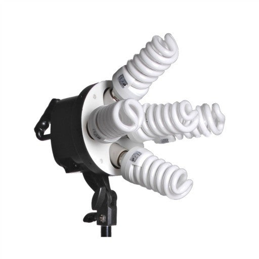 3 Head Powerful 5 Lamp Video Lighting Kit Equipment With Chromakey Backdrop And Support System with boom arm